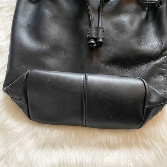 Madewell Black Lafayette Leather Bucket Drawstring Crossbody Purse Bag - Picture 7 of 10